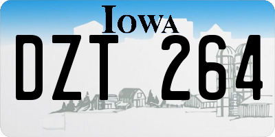 IA license plate DZT264