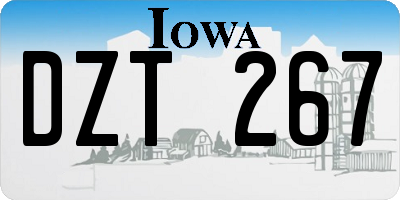 IA license plate DZT267