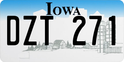IA license plate DZT271