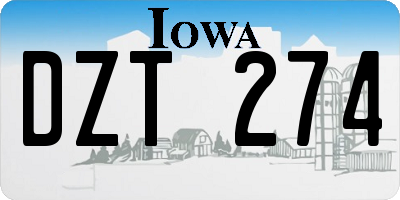 IA license plate DZT274