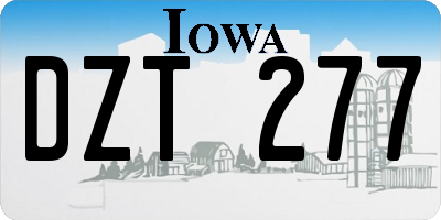 IA license plate DZT277