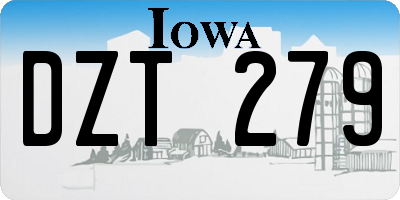IA license plate DZT279