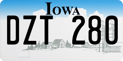 IA license plate DZT280