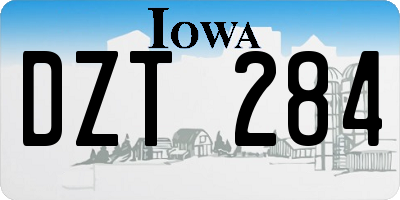 IA license plate DZT284