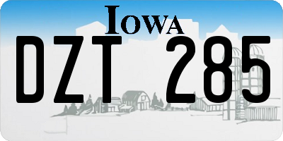 IA license plate DZT285