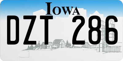 IA license plate DZT286