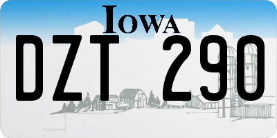 IA license plate DZT290
