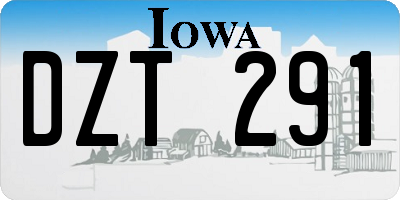 IA license plate DZT291