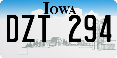IA license plate DZT294