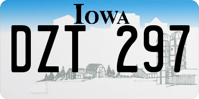IA license plate DZT297