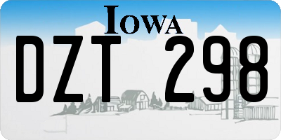 IA license plate DZT298