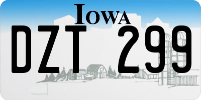 IA license plate DZT299