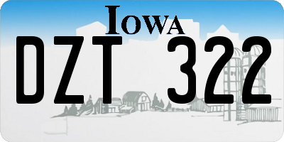 IA license plate DZT322