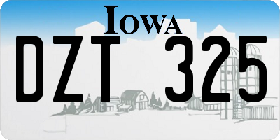 IA license plate DZT325