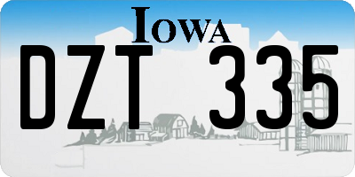 IA license plate DZT335