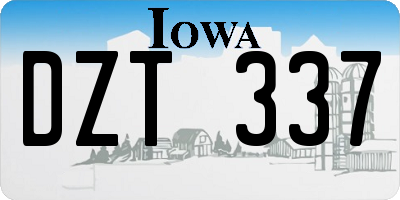 IA license plate DZT337