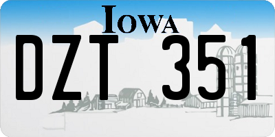 IA license plate DZT351
