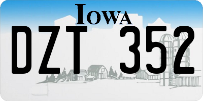 IA license plate DZT352