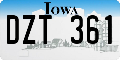 IA license plate DZT361