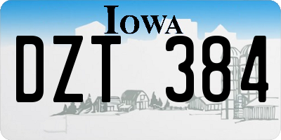 IA license plate DZT384