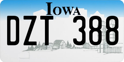 IA license plate DZT388