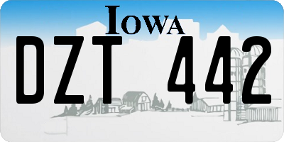 IA license plate DZT442
