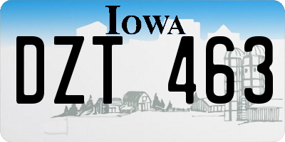 IA license plate DZT463