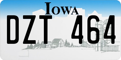 IA license plate DZT464