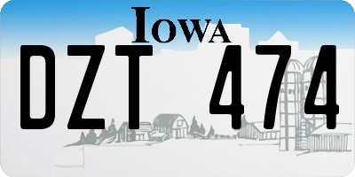 IA license plate DZT474