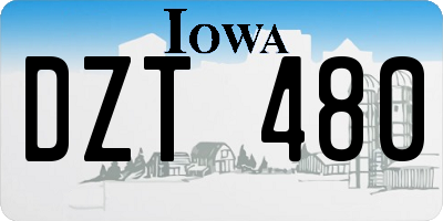 IA license plate DZT480