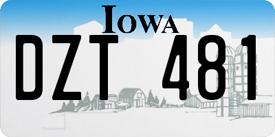 IA license plate DZT481