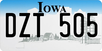 IA license plate DZT505