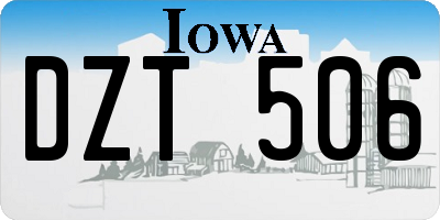IA license plate DZT506