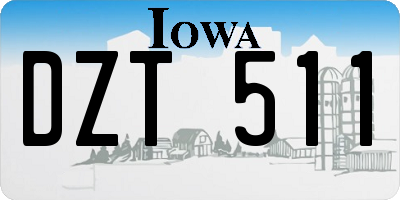 IA license plate DZT511