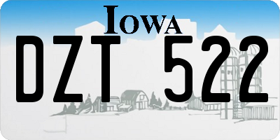 IA license plate DZT522