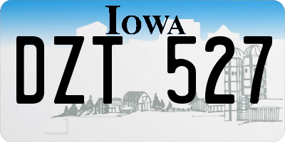 IA license plate DZT527