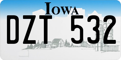 IA license plate DZT532
