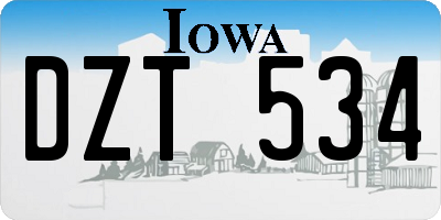 IA license plate DZT534