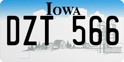 IA license plate DZT566