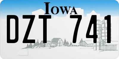 IA license plate DZT741