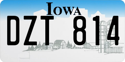 IA license plate DZT814