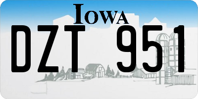 IA license plate DZT951