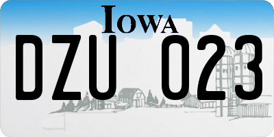 IA license plate DZU023