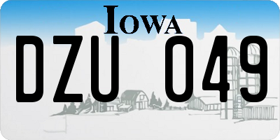 IA license plate DZU049