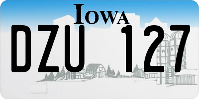 IA license plate DZU127