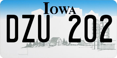 IA license plate DZU202