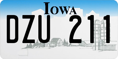 IA license plate DZU211