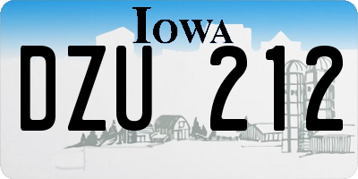 IA license plate DZU212