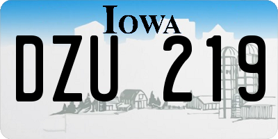 IA license plate DZU219