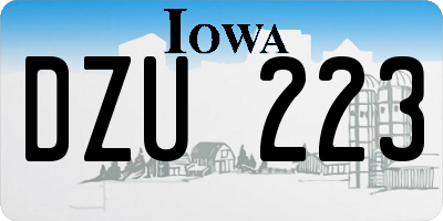 IA license plate DZU223